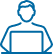 Icono de persona en computador