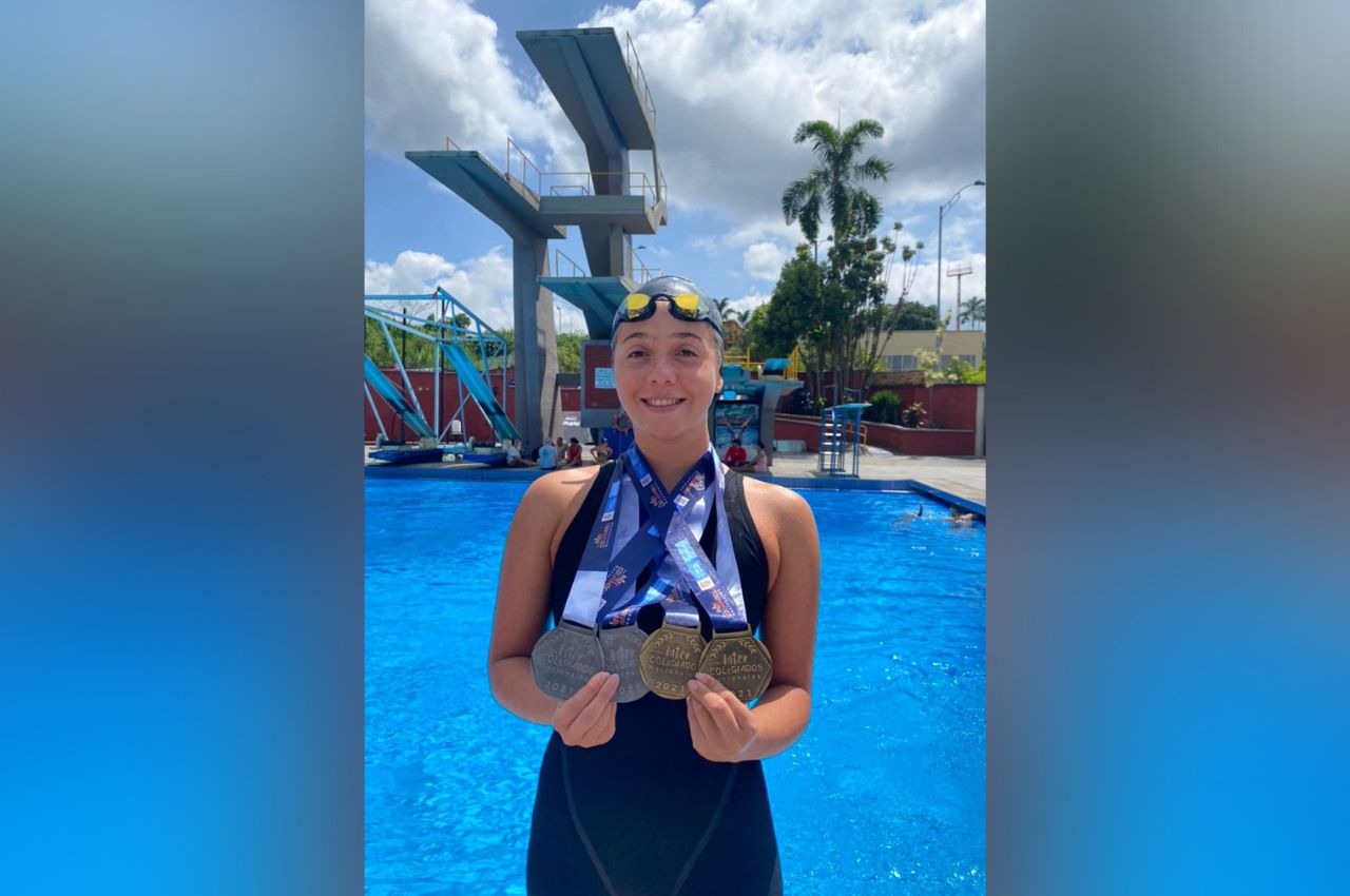 4 medallas para Sofía en los juegos Intercolegiados nacionales Sofía Ospina Betancur, deportista UAM