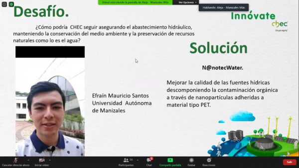 Efraín Mauricio Santos Rebolledo, finalista en Innóvate CHEC Efraín Mauricio Santos Rebolledo, finalista en Innóvate CHEC