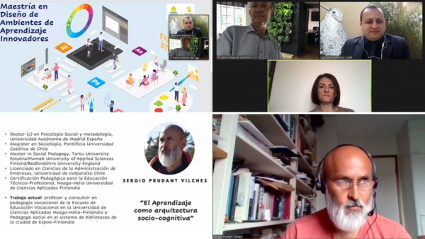 Lanzamiento Maestría en Diseño de Ambientes de Aprendizaje Innovadores Personas en reunión virtual hablan sobre la Maestría en Diseño de Ambientes de Aprendizaje Innovadores