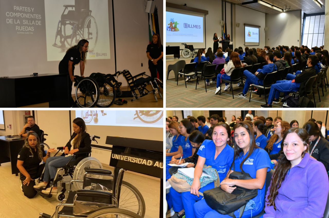 Workshop sobre tipos de sillas de ruedas con estudiantes de Fisioterapia.
