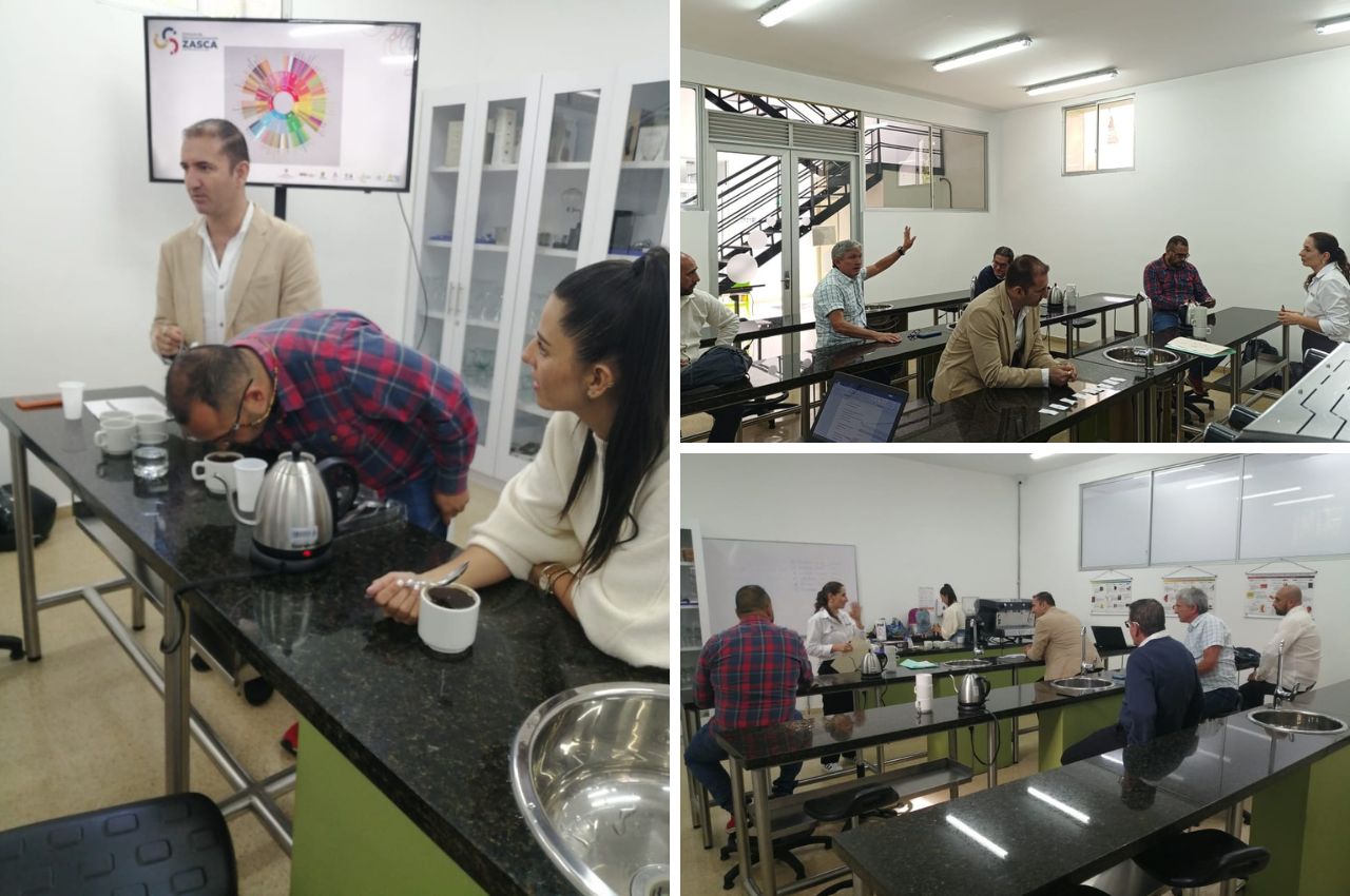 ZASCA Agroindustria Caldas realizó un taller de catación de café. Catación de café con caficultores del Proyecto ZASCA Agroindustria Caldas