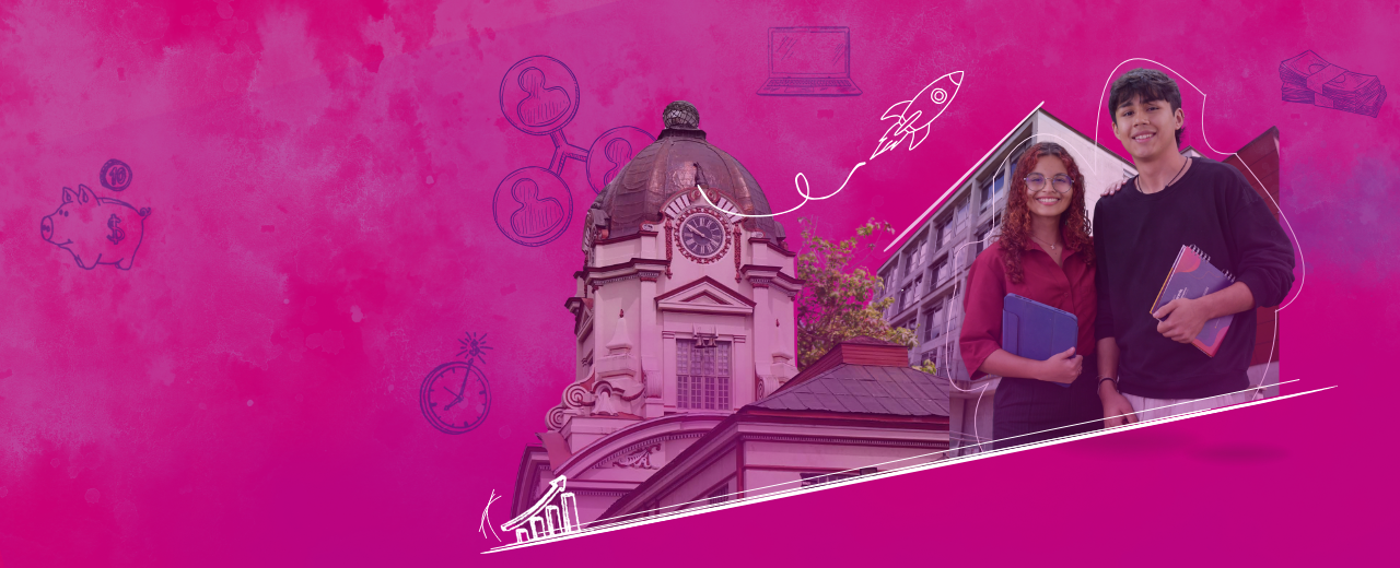 Estudiantes de administración de empresas virtual