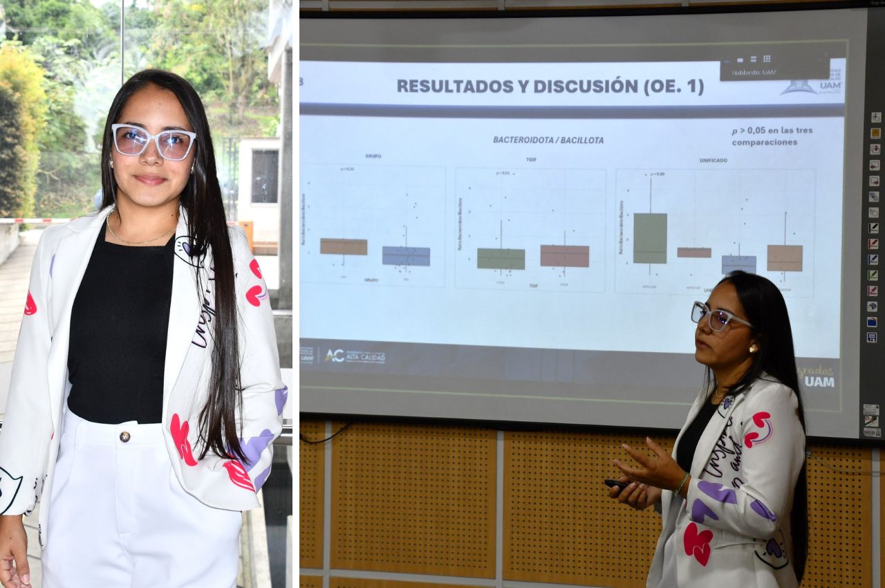 Estudiante UAM en su investigación sobre microbiota intestinal