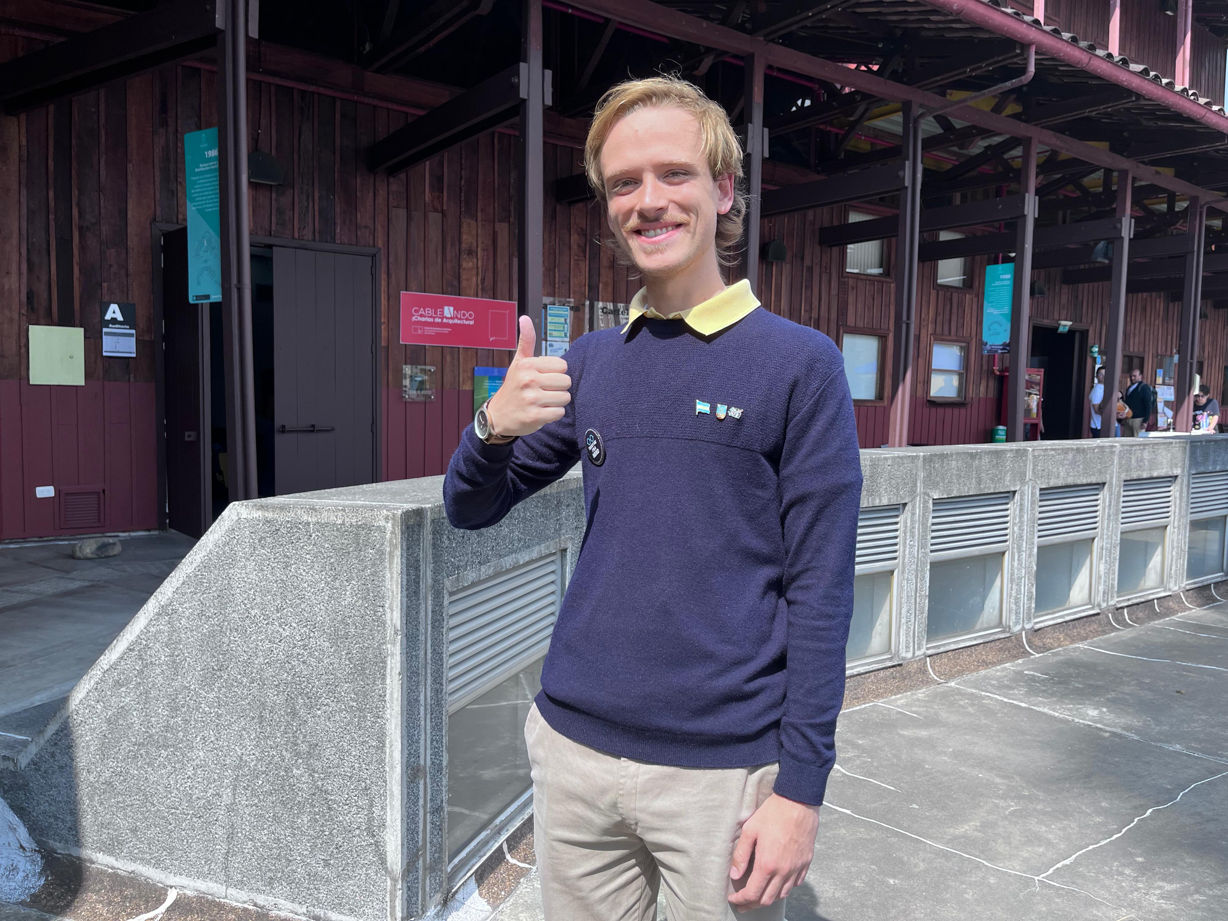 Franco Pascual Lisa participó de la bienvenida de estudiantes internacionales.