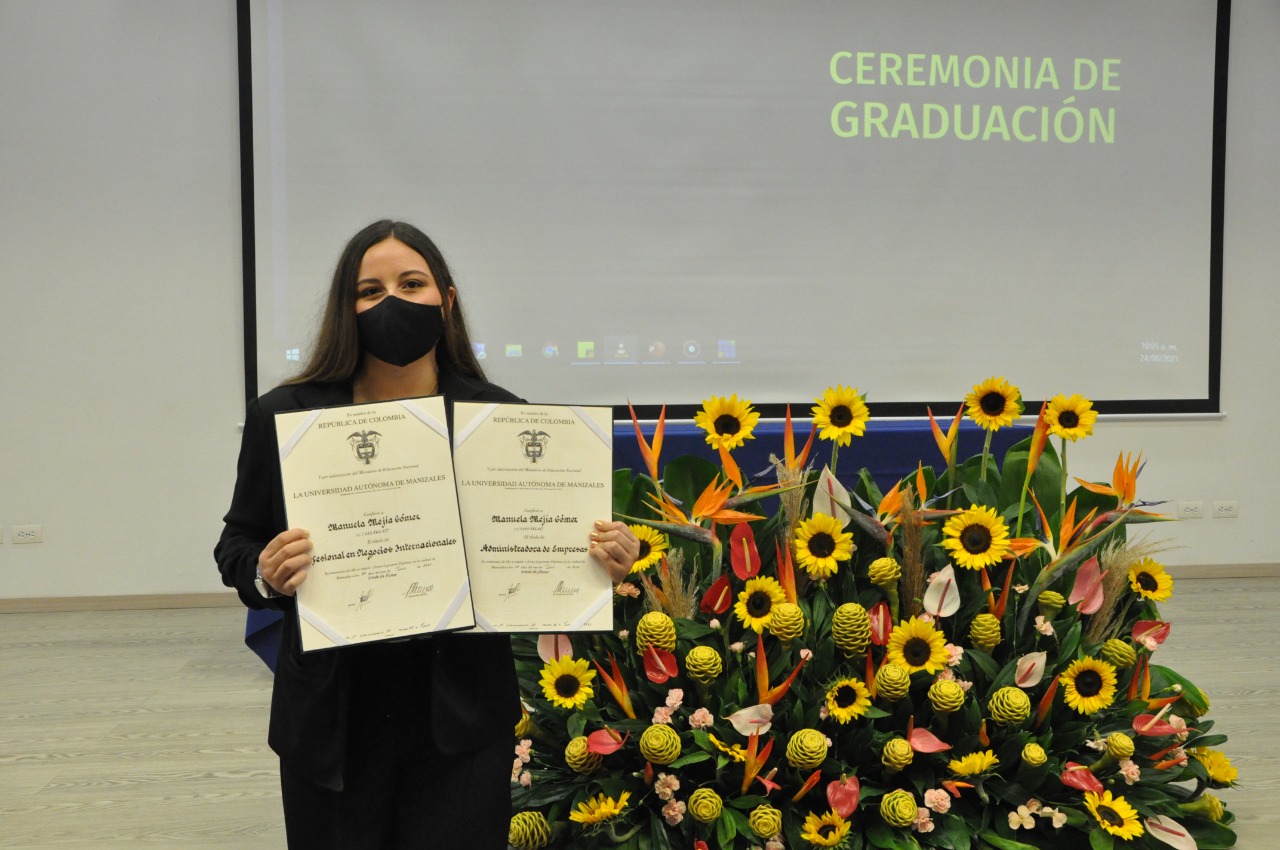 Manuela Mejía Gómez, de Administración de Empresas y Negocios Internacionales