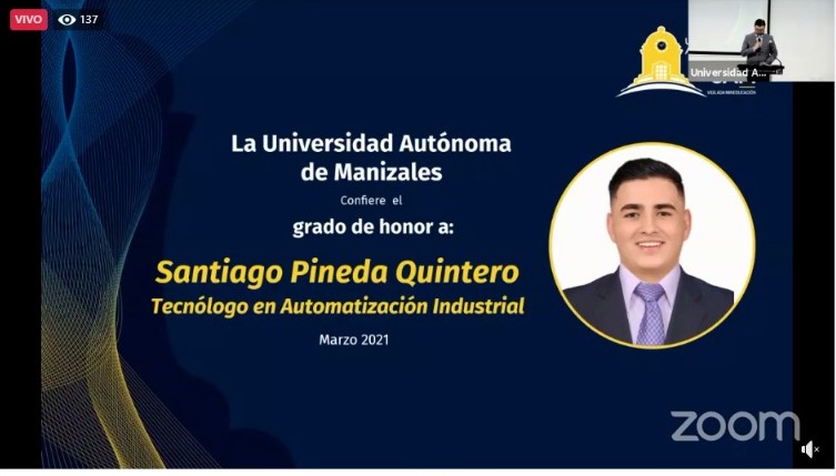Santiago Pineda Quintero, de la Tecnología en Automatización Industrial