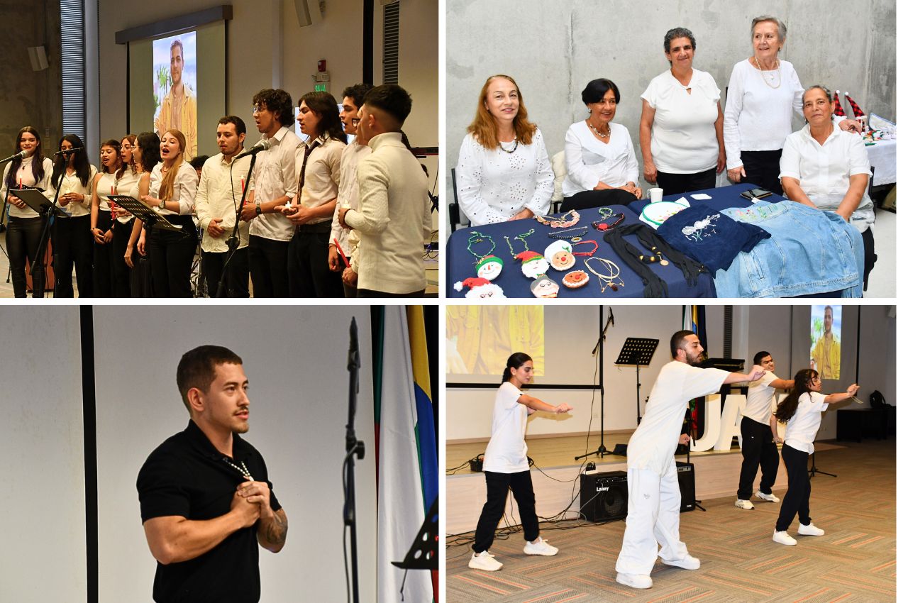Estudiantes en el cierre de semestre de Arte y Cultura.
