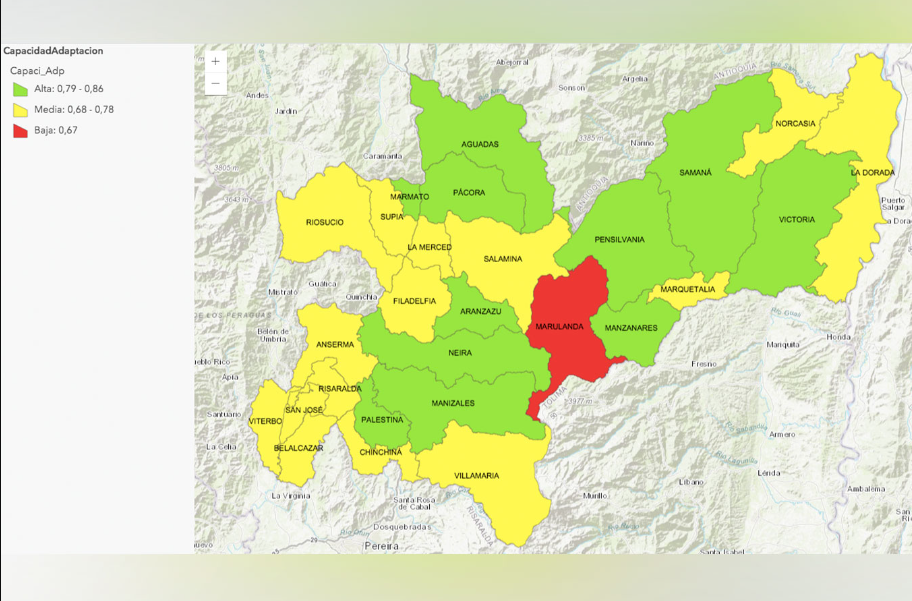 Mapa climático de Caldas