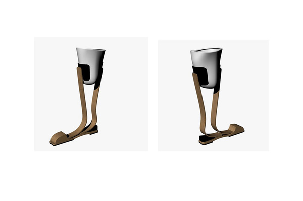 Patente prótesis dinámica de pie en material compuesto con fibra de guadua