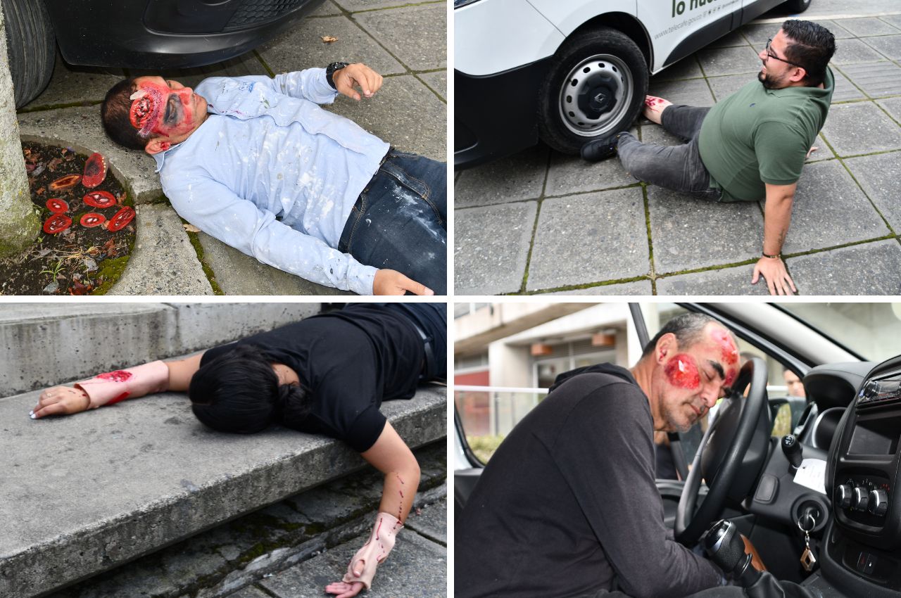 Pacientes del simulacro siniestro vial.