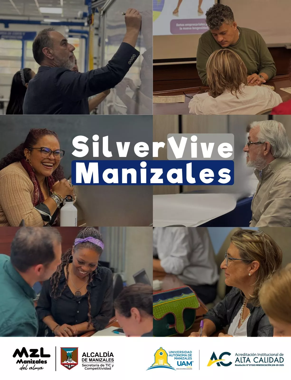 Grupo de personas mayores participando de conocimientos de innovación